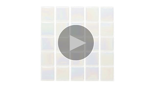 URBN Contemporary Pearl White Iridescent Glass Mosaic Tile
