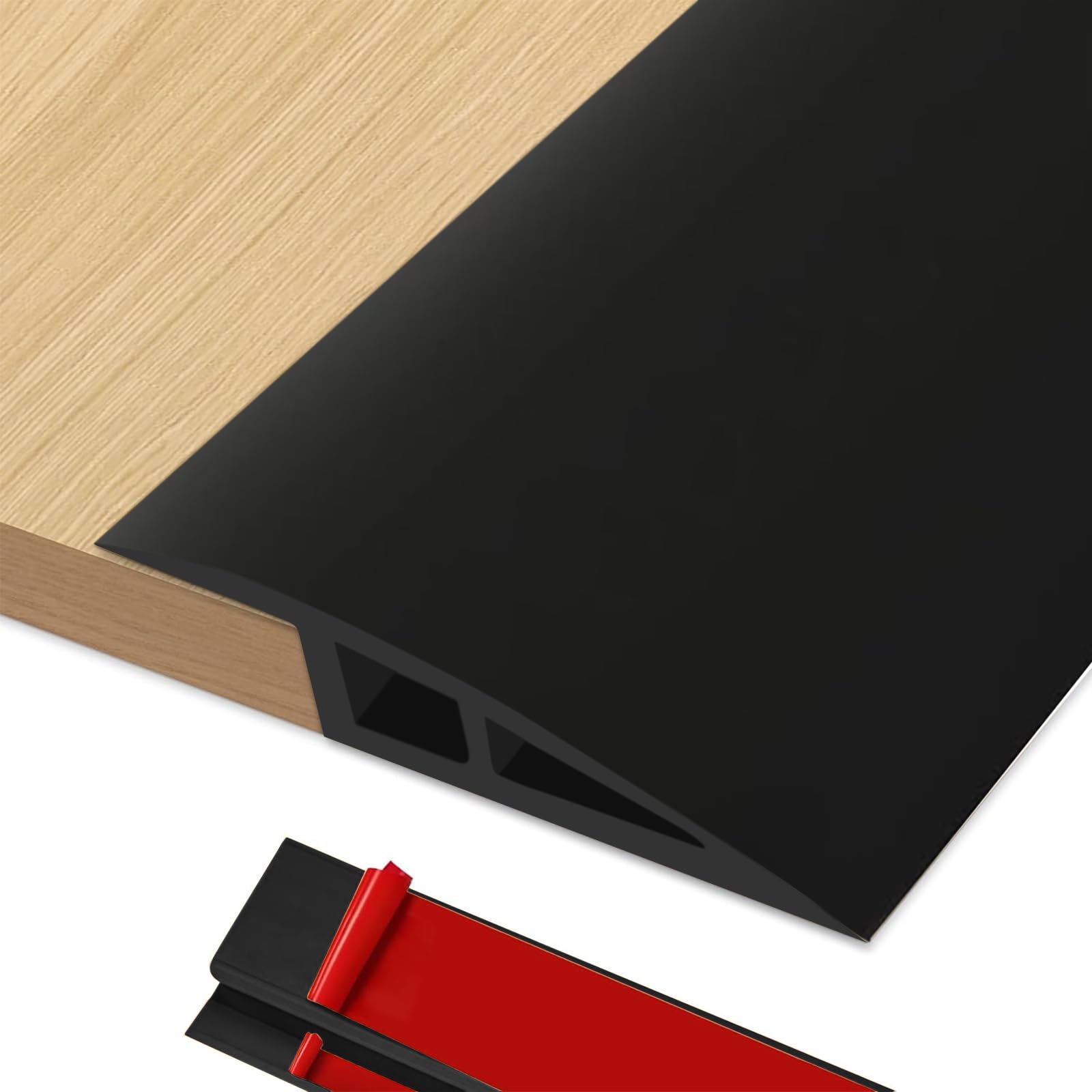 Listwa przejściowa z wyrównaniem wysokości | 2M x 5cm PVC Profil przejściowy Samoprzylepny | Listwa progowa z wyrównaniem wysokości 5–10mm | Listwa przejściowa podłogowa do laminatu, płytek