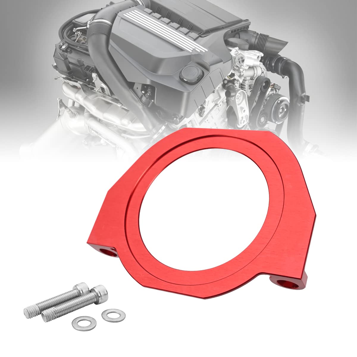 Crank Seal Guard Plate for BMW 335i 528i 135i S55 N54 N52, Billet 7075 Aluminum Front Crankshaft Seal Engine Serpentine Belt Guards Protection Guards Plate Replacement Accessory Kit(Red)