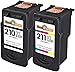 Houseoftoners Remanufactured Replacement for Canon PG-210XL Black and CL-211XL Ink Cartridge Color PIXMA iP2700, iP2702, MP240, MP250, MP270, MP280-2-Pack (1-Black & 1-Color)