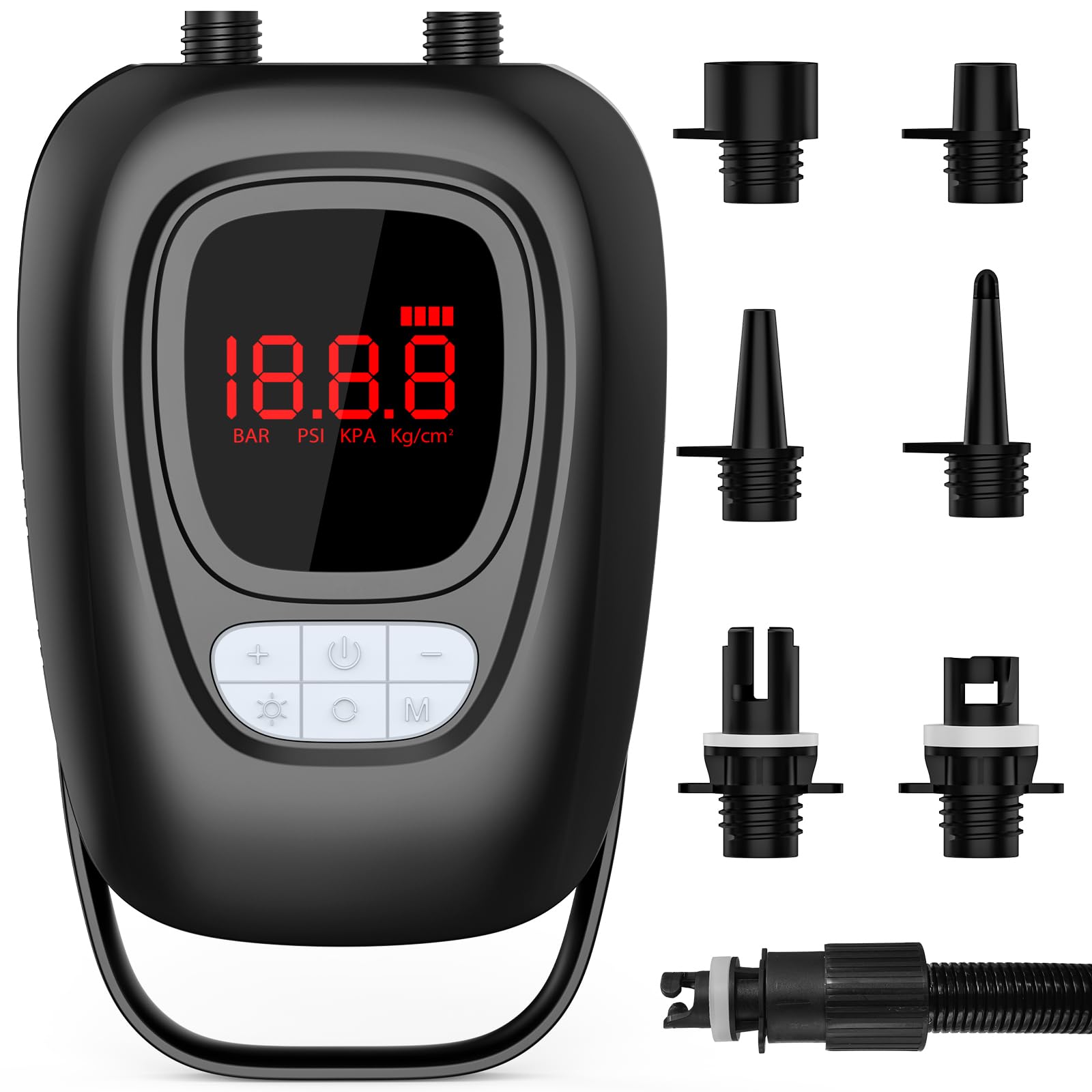 Pompa Elettrica SUP 20PSI, USB Pompa per Sup Portatile,Valvola Pneumatica a Due Vie, Ricaricabile Pompa per Sup Adatto per Tavola Surf, Hovercraft e Materassini Gonfiabili