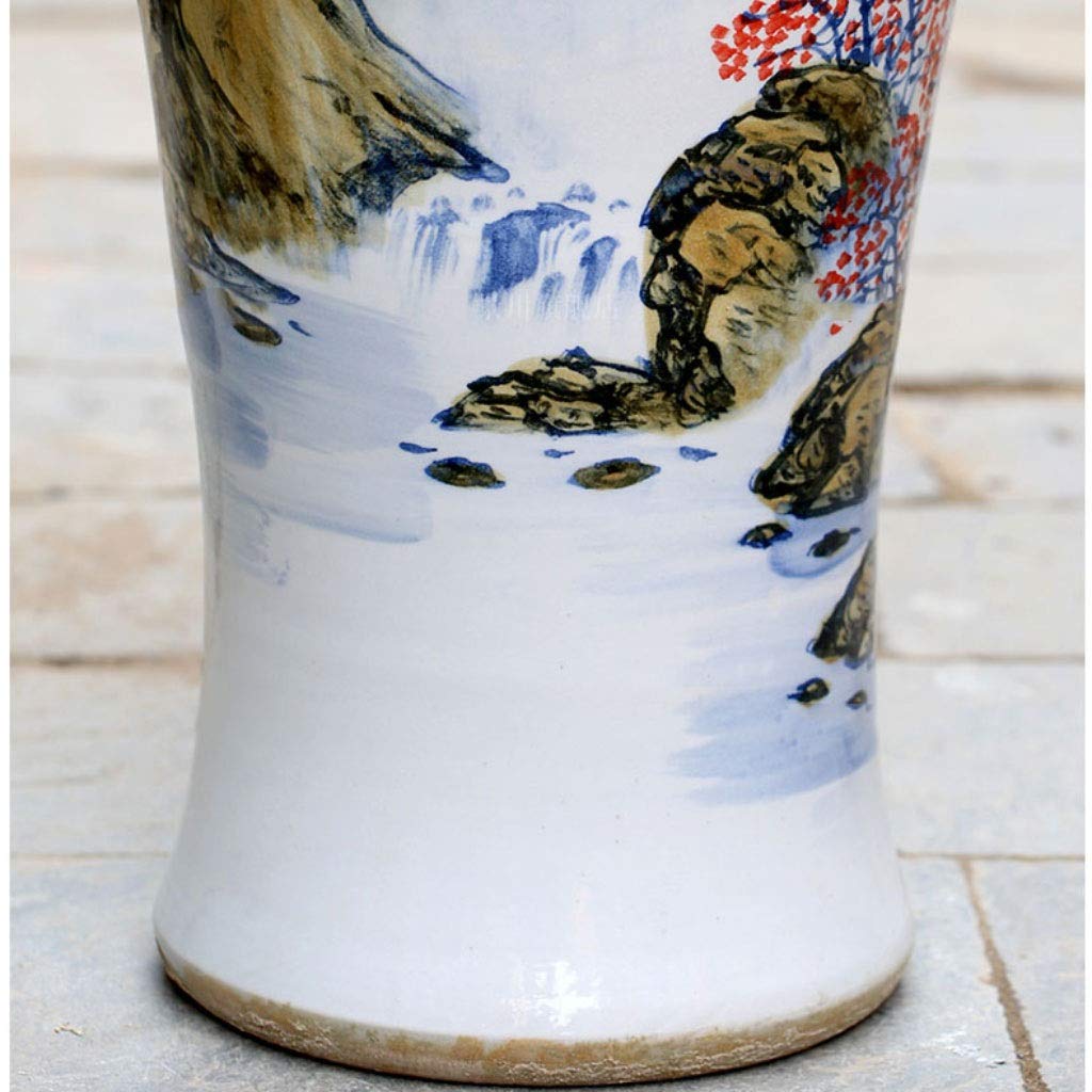 Amazon.co.jp: 花瓶 陶磁器の手描きの風景絵画大きい花瓶の家の