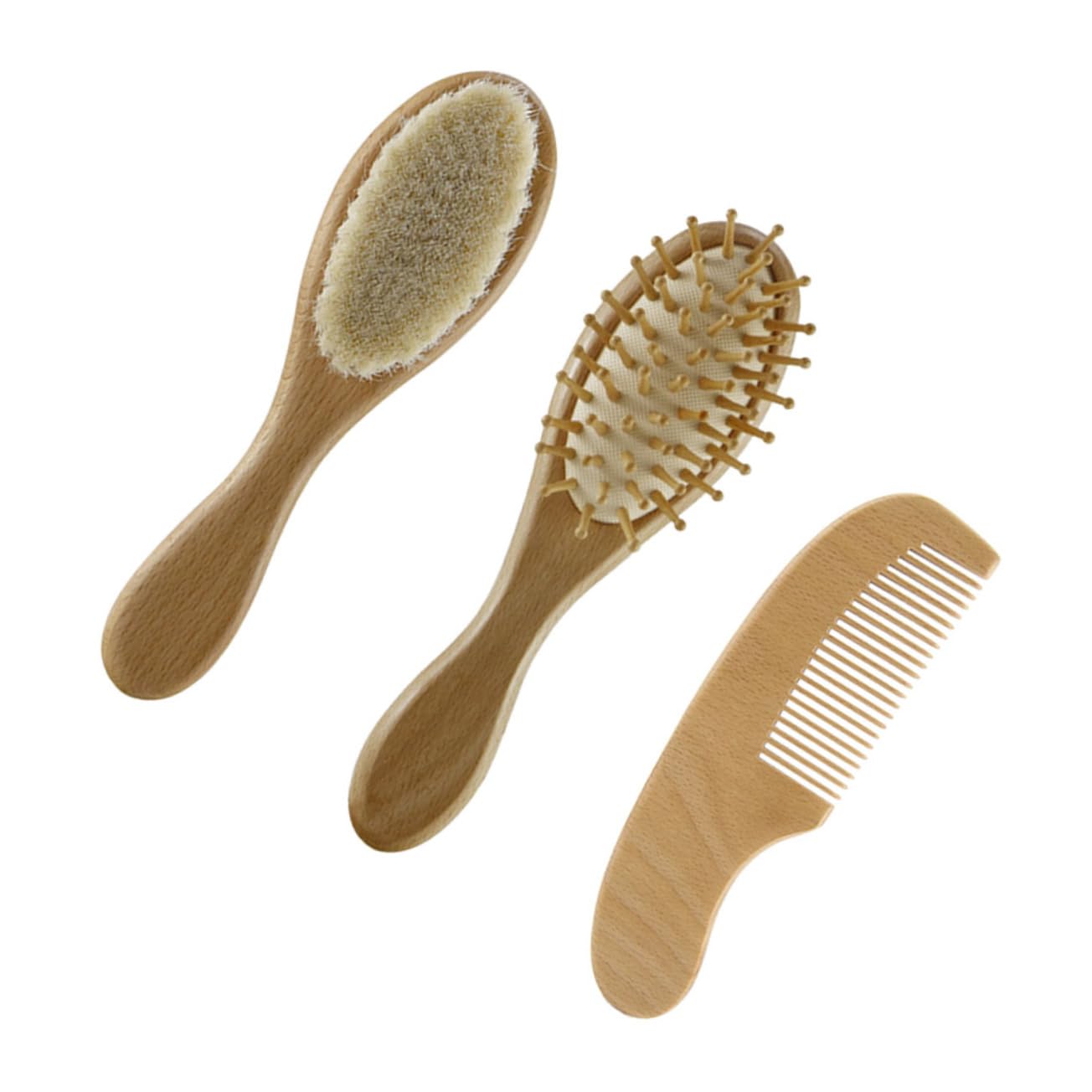 Cepillos Para Champú Madera Cepillo De Lana Para Recién Nacido Peine Para Cuidado Del Cabello Para Shower