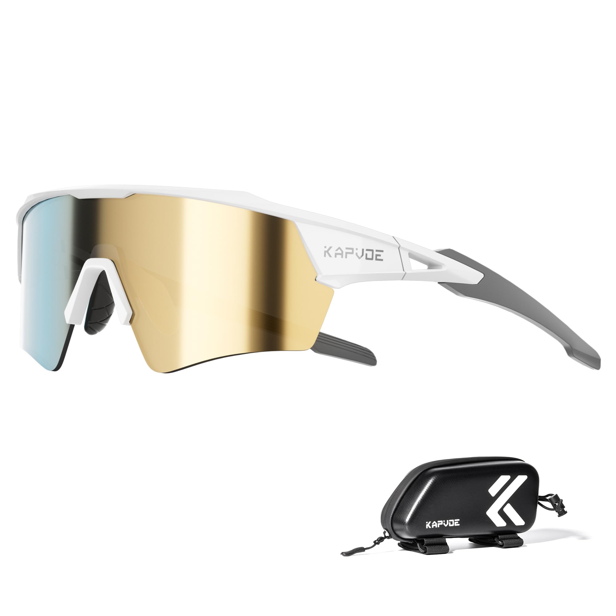 KAPVOE Gafas de Ciclismo 2 Lentes X-VYSN UV400 Hombre Mujer K198 | 2 lentes intercambiables, alto contraste X-VYSN, UV400, patillas flexibles con núcleo metálico