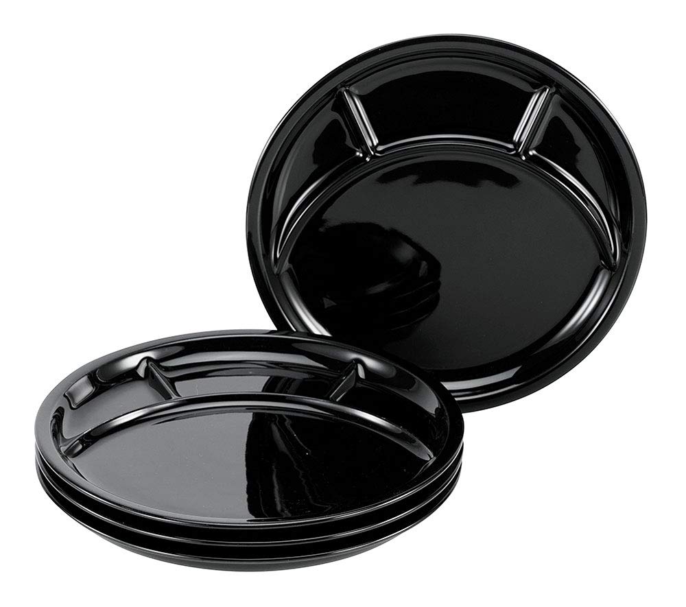 10er SET CreaTable 22920 Fondueteller UNIVERSAL 27 cm, schwarz glänzend