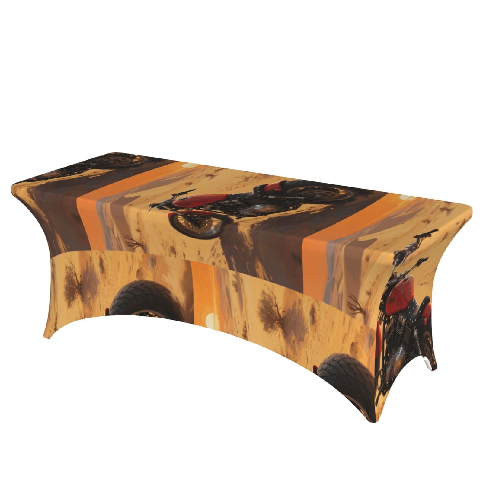 LMNGH Motorcycle Decorative Tablecloth Protector for Wedding, Banquet & Parties6FT Spandex Rectangle Tablecloths, Stretch Washable Table Cloth Wrinkle Free Patio Table Cover