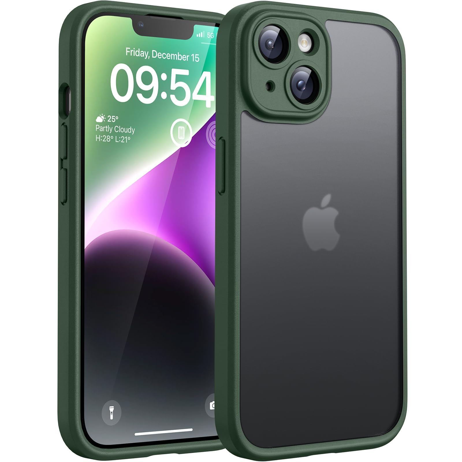 TOCOL für iPhone 14 Hülle, Vollständiger Kameraschutz Stoßfest Kratzfest Handyhülle für iPhone 14 Case, Alpengrün