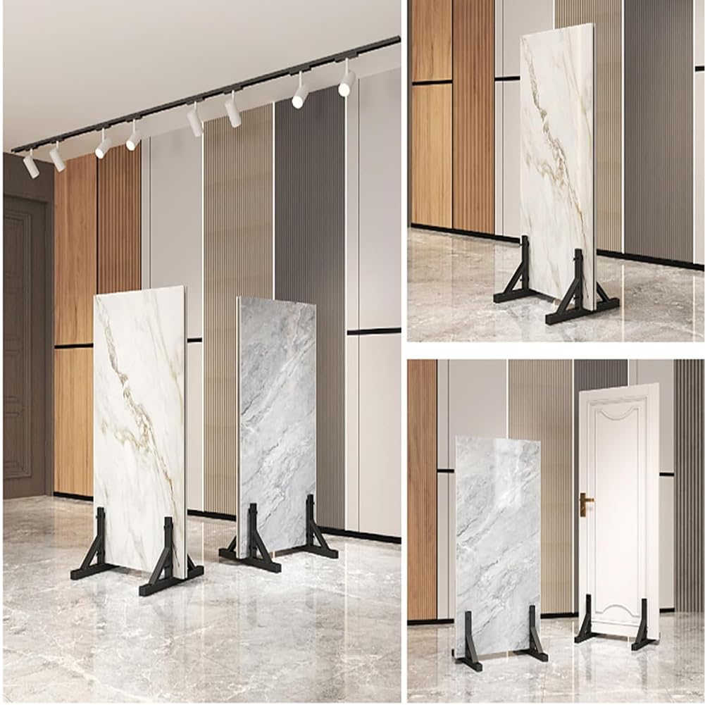 Espositore per Piastrelle con Porta in Vetro Regolabile per scaffali per Campioni in Ceramica Resistente e Pannelli di Grandi Dimensioni, per mostre di Negozi o Artigianato, 2 Pezzi,50x53cm