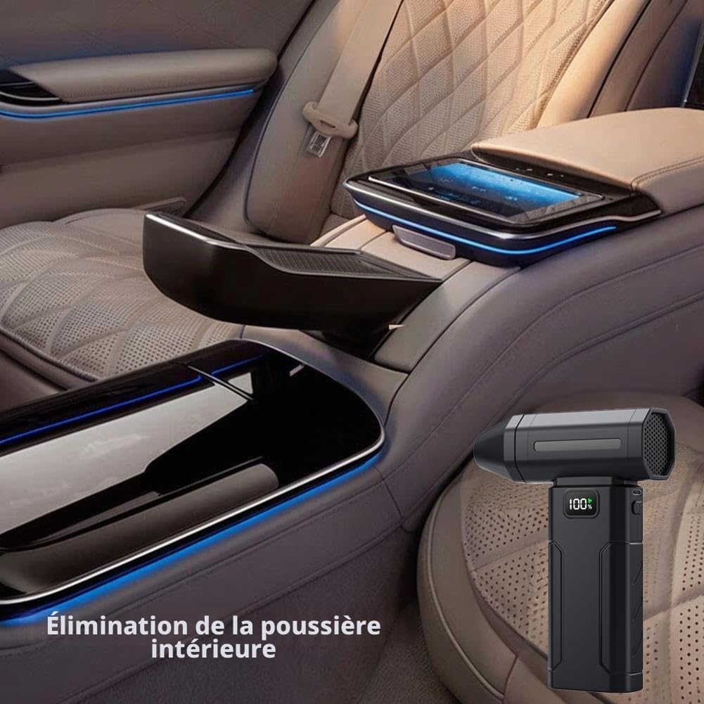 Dépoussiéreur électrique, 150000 tr/min, souffleur d'air turbo mini sans fil, dépoussiérant électrique rechargeable à air comprimé, outil manuel de déneigement pour ordinateur, clavier, maison