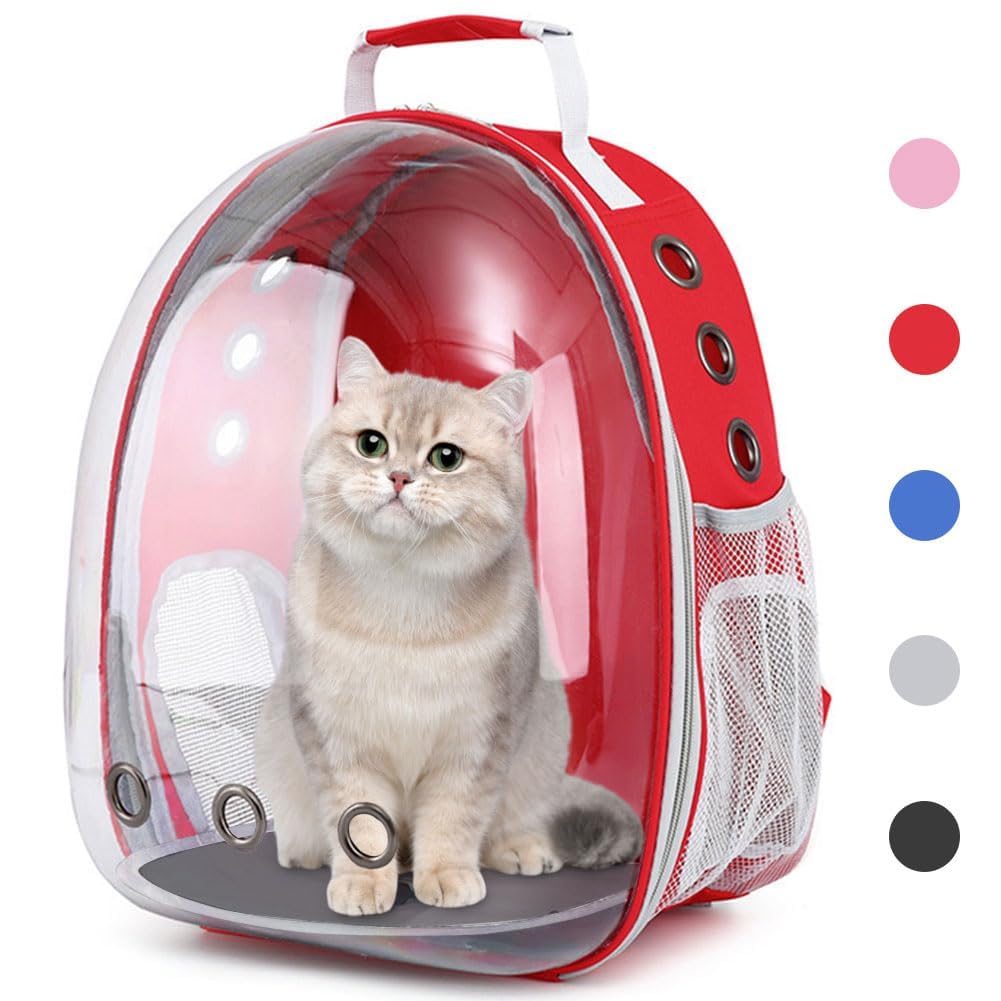Social Fly Backpack Carrier with Harness Backpack with Bubble Clear Front for Cats, Small Dogs, Bunnies etc Pet Carrier for Traveling, Walking, Hiking and Outdoor Activities (Red) (B0DG32PMSK) Amazon Price History, Amazon Price Tracker