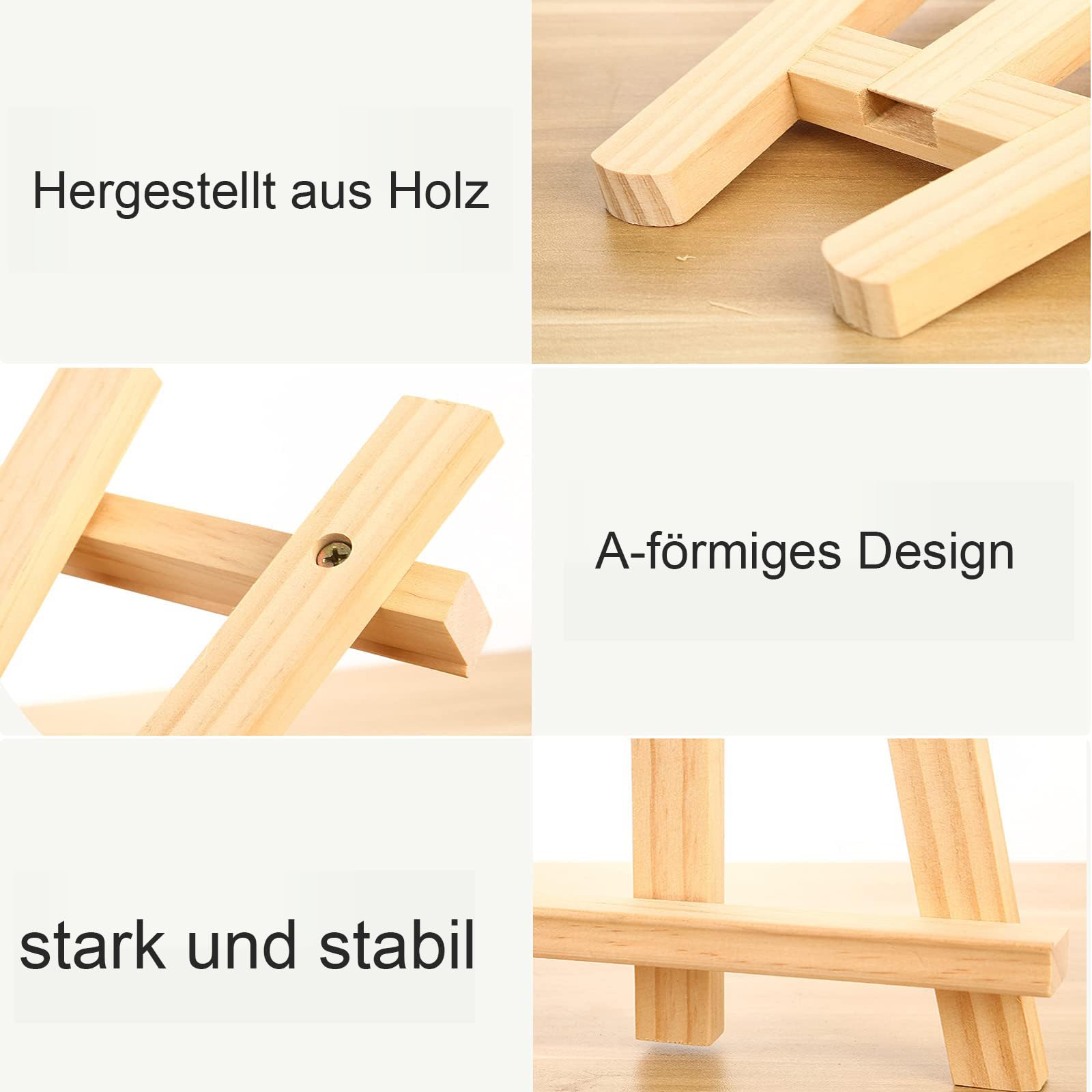 2 Cavalletti Da Tavolo In Legno 15x20 Cm - Regolabili, Per Dipinti, Foto O Decorazioni - Foto 7