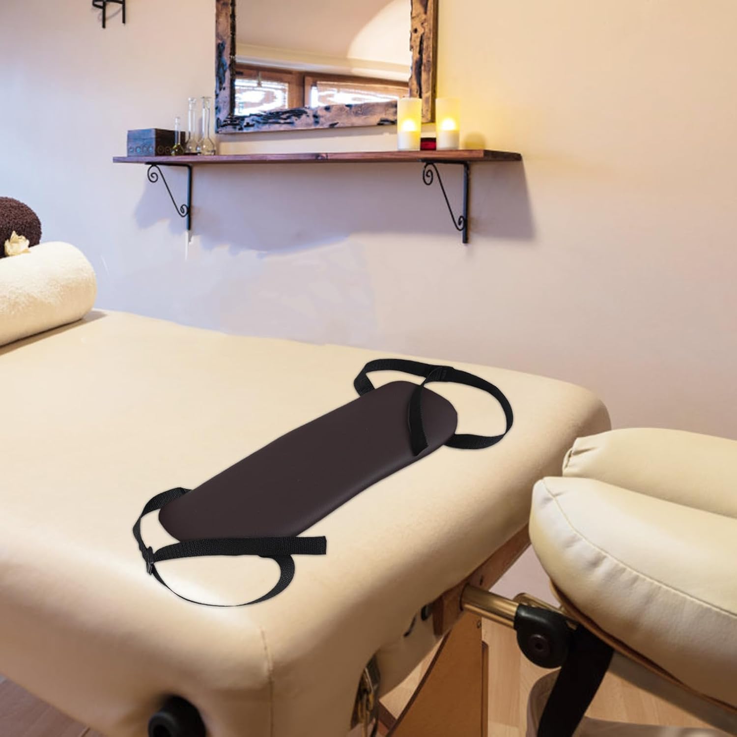 Massage Table Armrest: Hanging Arm Sling Attachment - Universal PU Leather Arm Support for Spa Tables Beauty Beds Portable Massage Beds