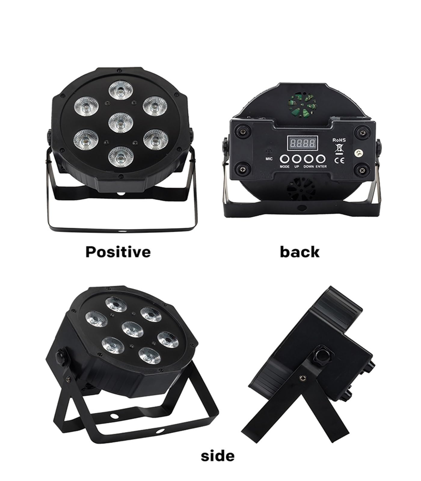 Luci da palcoscenico, LED Par 7x12W RGBW 4IN1 Illuminazione professionale for effetto palcoscenico Atmosfera di discoteca DJ Music Party Club Dance Floor