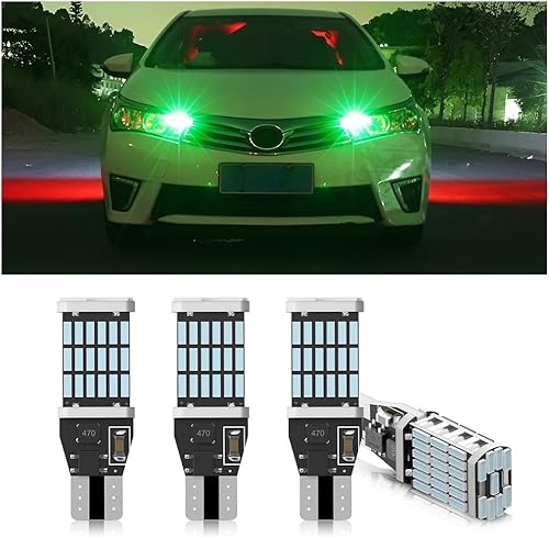 Paquete de 4 luces LED de marcha atrás para automóvil, T15 4014 45SMD, chipsets de luz de respaldo, bombilla parpadeante, parada de freno de