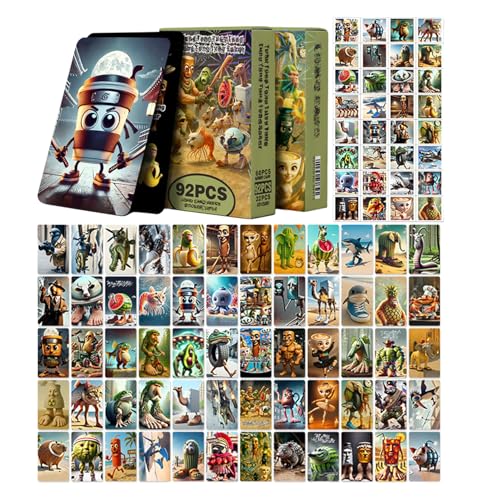 92pcs Italian Brainrot Cards Brainrot Trading Cards Gift Postcards Funny Meme Party Game Cards for Collection and Social Gathering