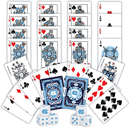 Image of MasterPieces Game Day - NCAA UNC Tar Heels 2-Pack Playing Cards & Dice Pack - Officially Licensed Set for Adults and Family