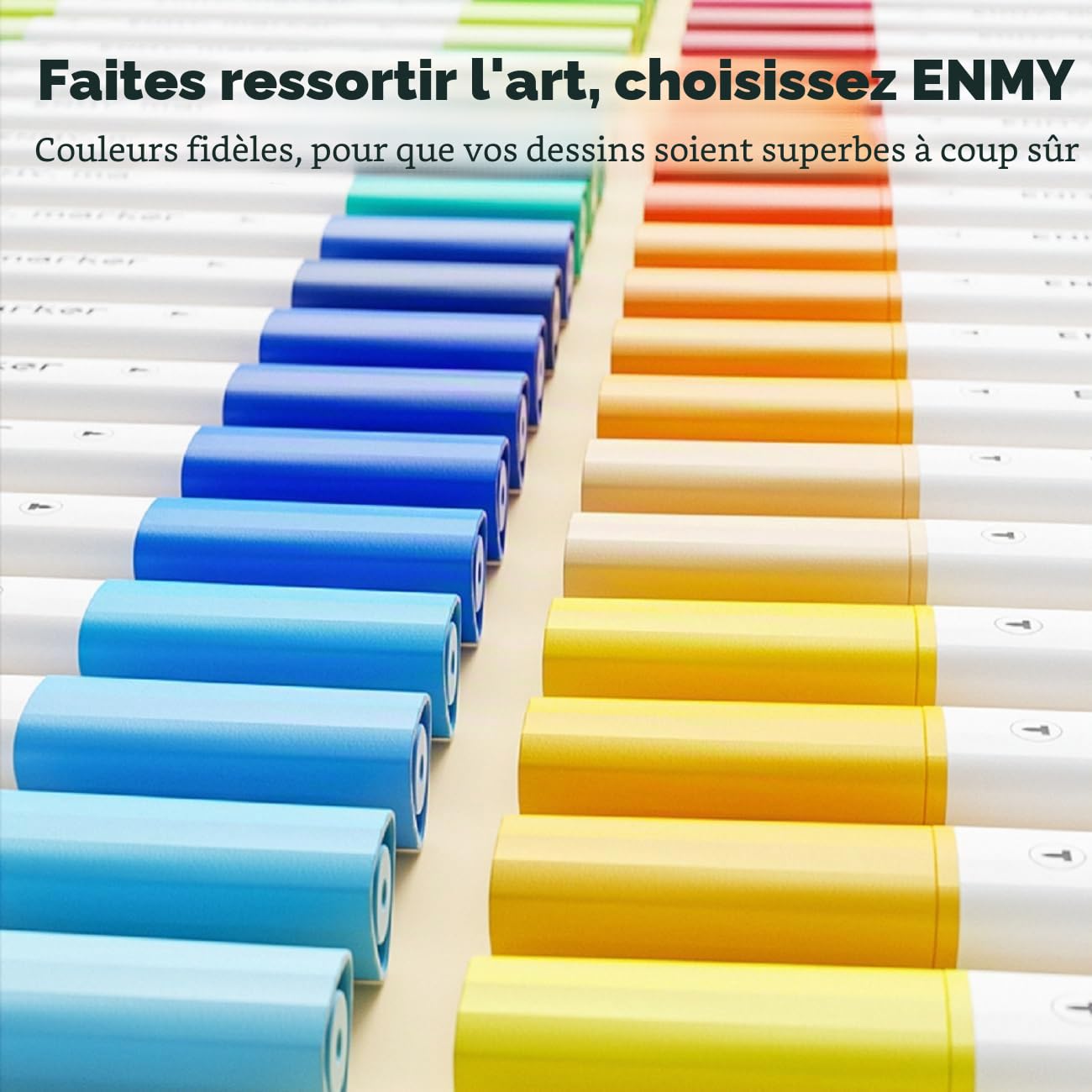 ENMY 80 couleurs Plumone acrylique double pointe, marqueurs créatifs de peinture acrylique, feutre acryliques à base d'eau, pointe pinceau, pour bois, pierre, toile, verre, tissu