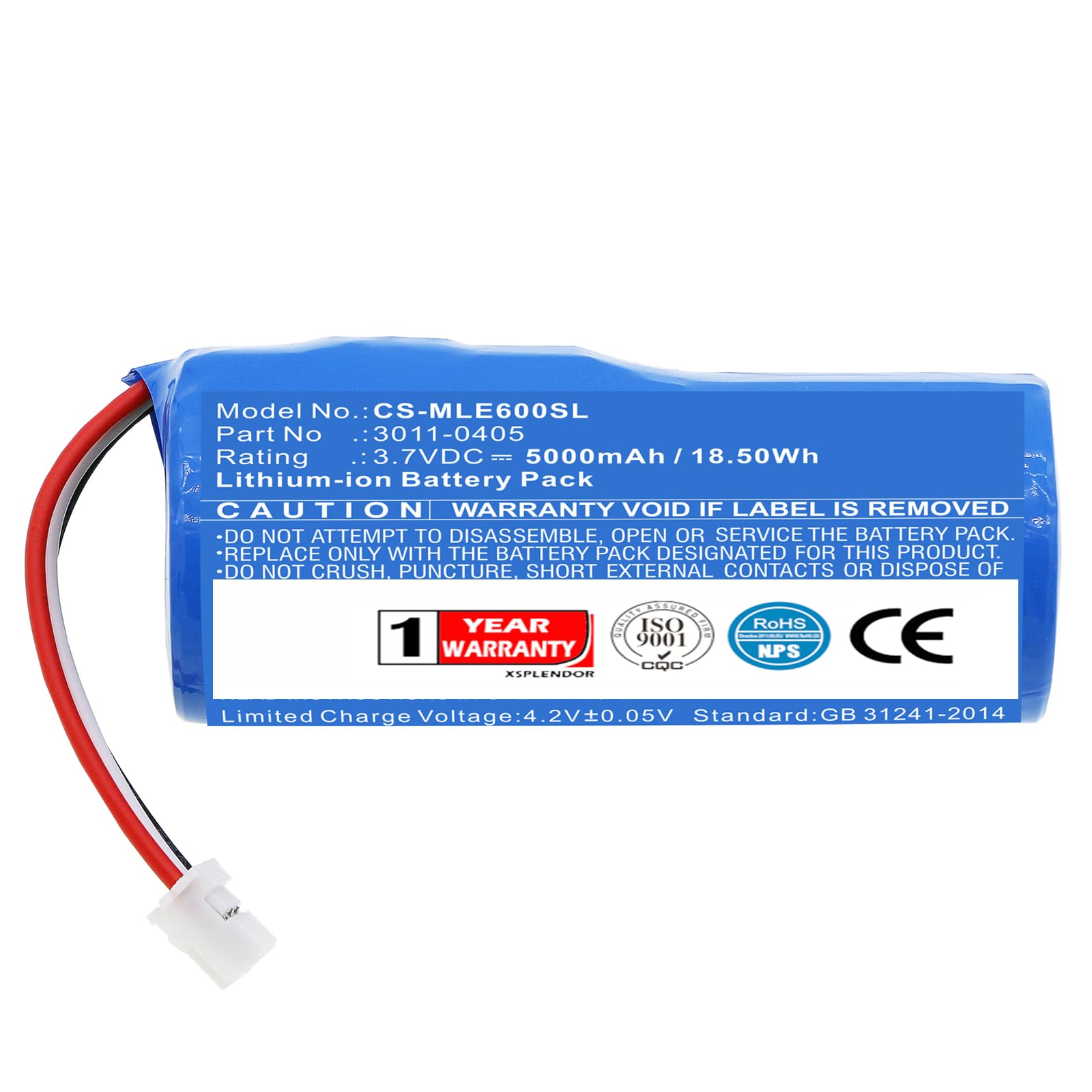 XSPLENDOR 5000mAh Replacement Battery for Minelab Equinox 600 Equinox 800 PN 3011-0405