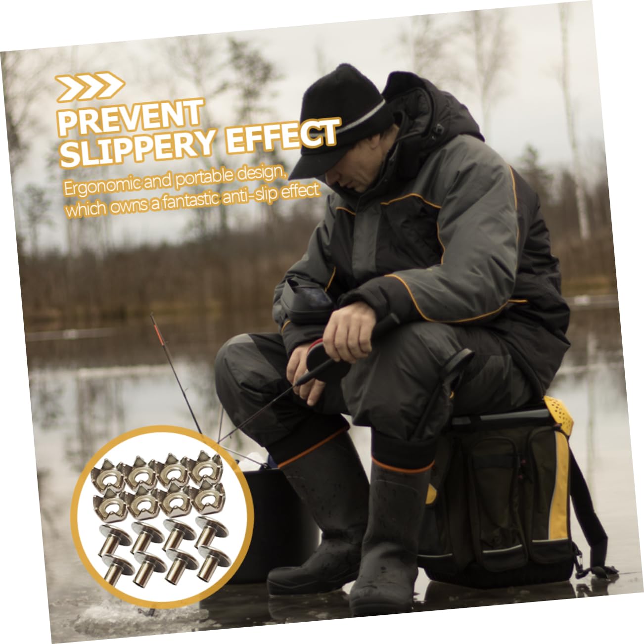 SHERCHPRY 300 szt. korków, chwytaki do butów, śniegowce, raki, antypoślizgowe, chwytaki do butów, raki, kolce, przenośne buty, raki, buty turystyczne, klips do butów, antypoślizgowe buty ze stali