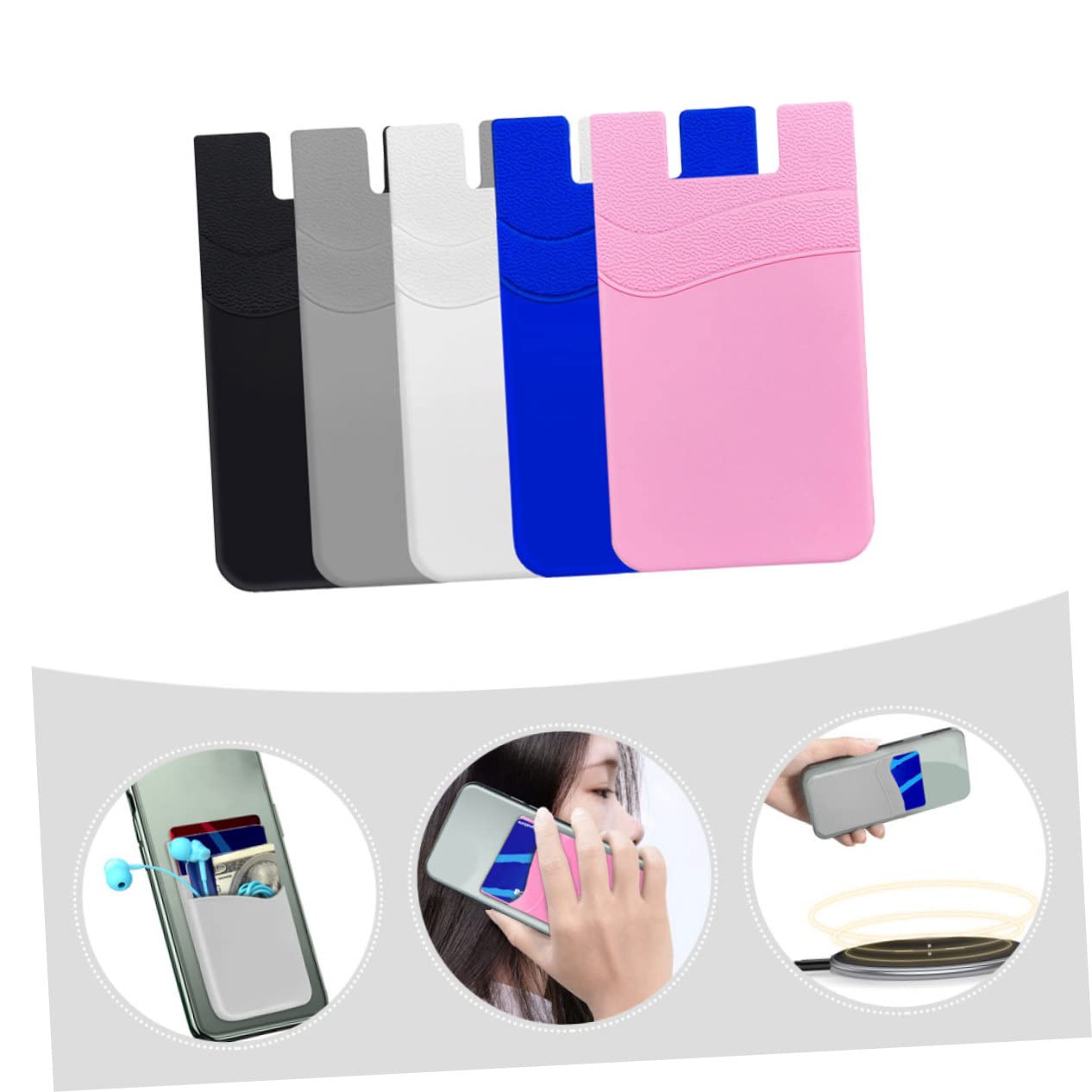 Hemobllo 10pezzi Porta Carte Adesivo Per Smartphone Portafoglio Pratico Per Cellulare Antiscivolo e Creativo Adatto Tutti Modelli Di Telefono