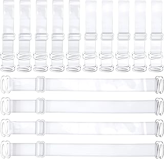 Abeillo 6 Pairs Clear Bra Straps Adjustable Invisible Shoulder Strap for Women Girls Replacement Clear Strap Bra for Dancers