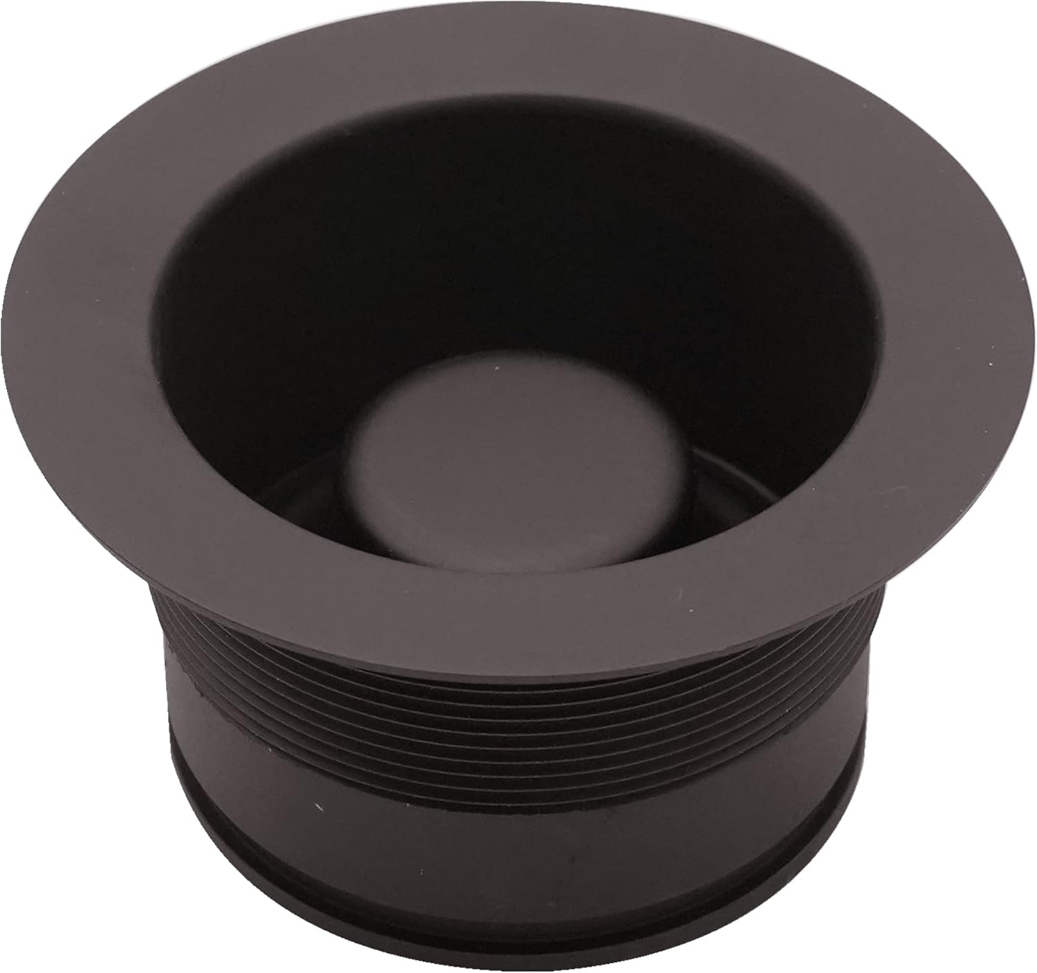 Westbrass A2105-62 3-1/2" EZ-Mount Brass Kitchen Sink Waste Disposal Drain Flange and Stopper, Matte Black