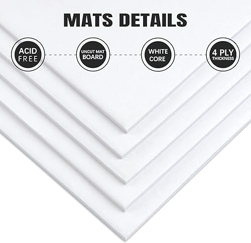 Miniatura 13 de AUEAR, Paquete de 15 tableros mate sin cortar de 12 x 16 pulgadas, color negro, ideal para marcos de fotos, impresión, obras de arte