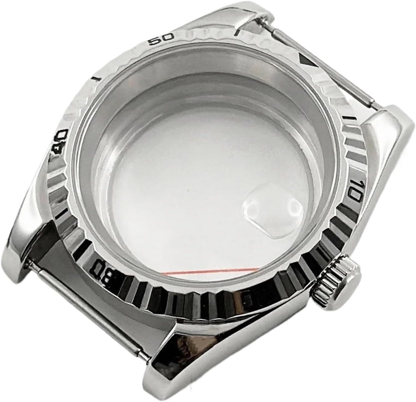 39MM Sapphire Glass Waterproof Silver Fluted Curved Watch Case Fit NH35 NH36 NH34 ETA 2824 PT5000 Movement