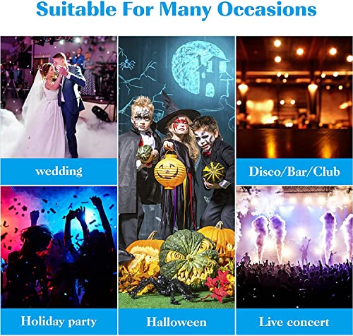 Fog Machine, 1200W Smoke Machine with 6 LEDs RGB Lighting Remote Controlled Stage Effect Equipment for Theater Party Thanksgiving Halloween Christmas Parties DJ Nightclub Wedding