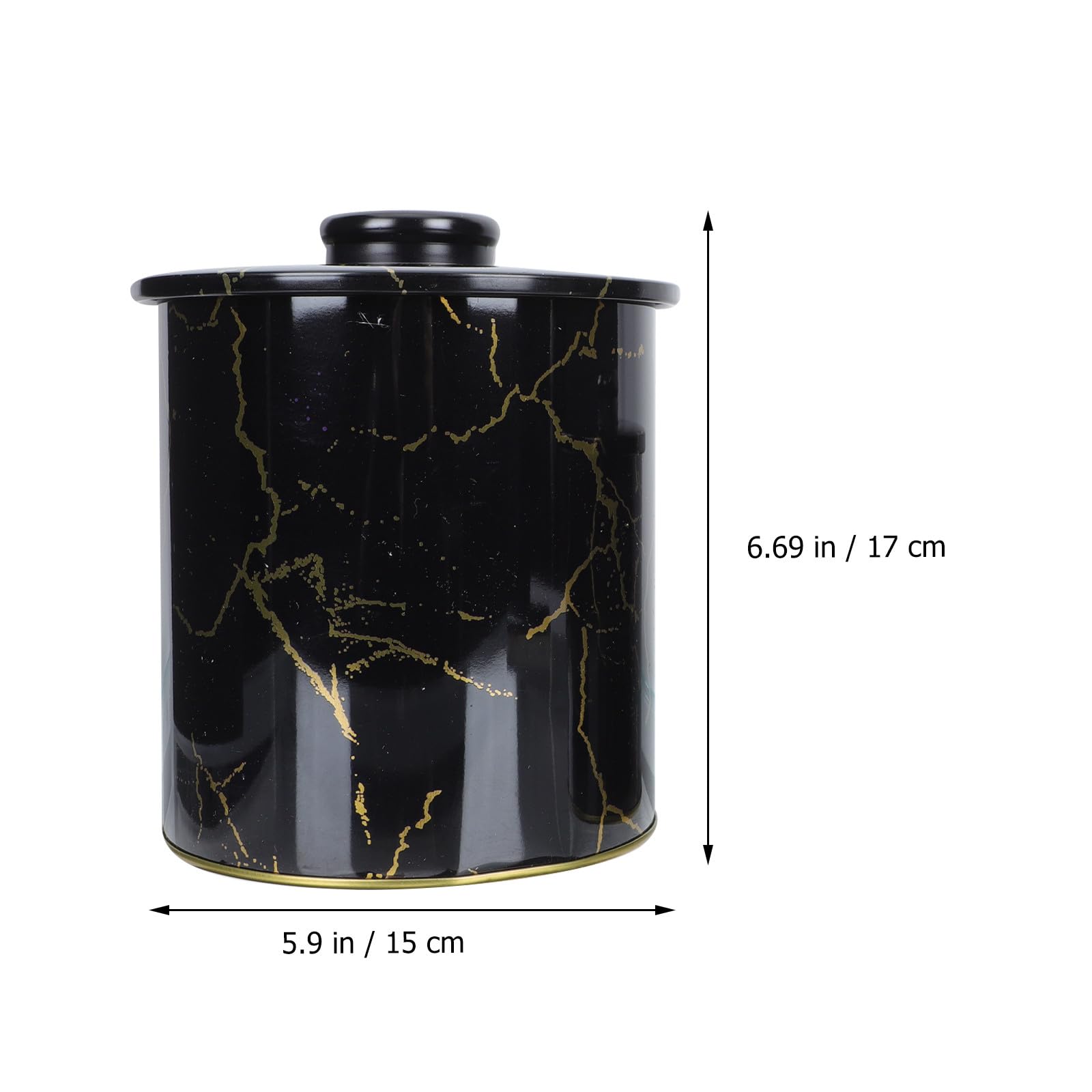 NUOBESTY Set 2 Pezzi Biscottiera in Latta Nero Design Nordico, Contenitore Biscotti e Caramelle con Coperchio, Leggero e Decorativo per Casa e Festa