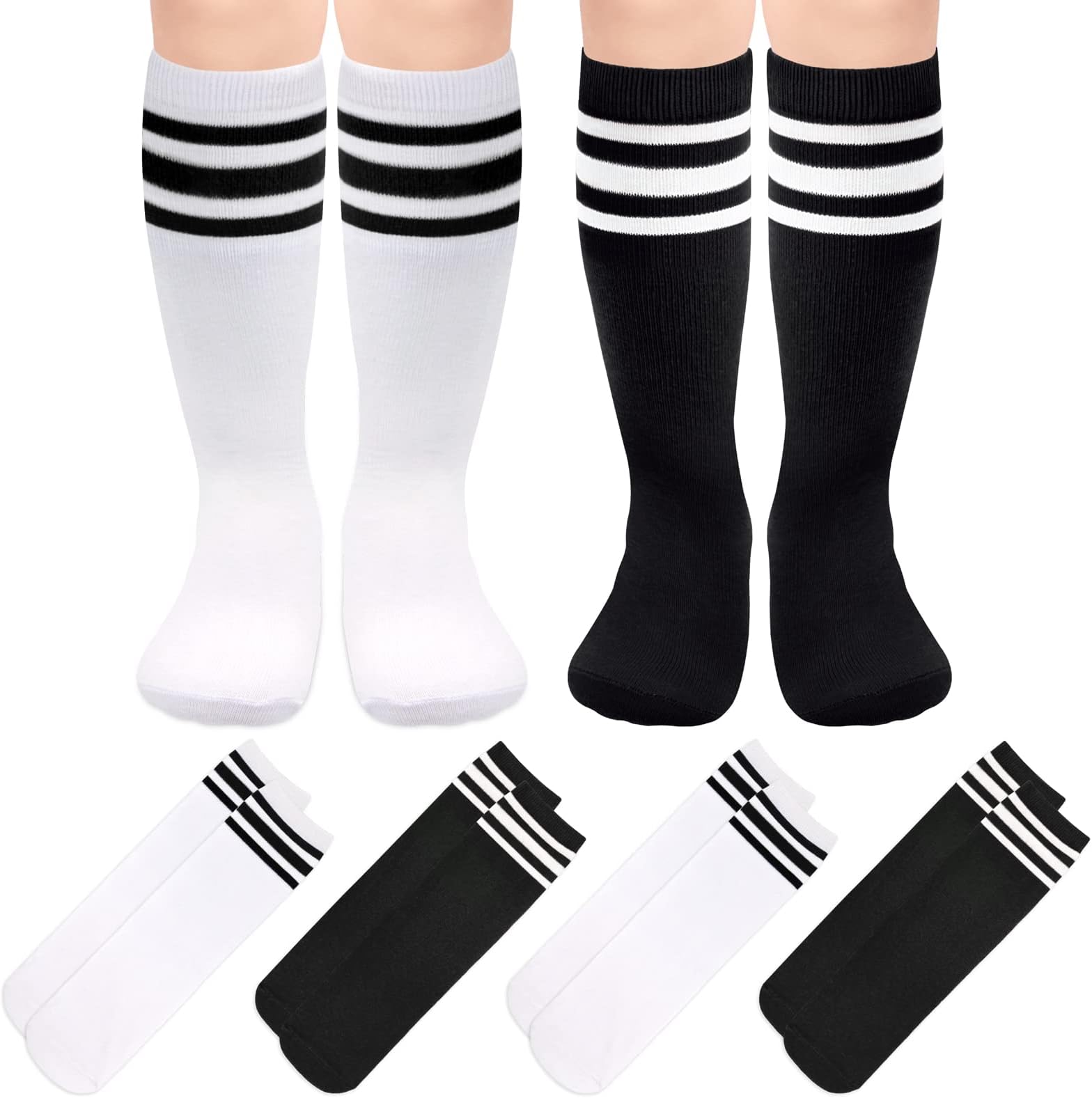 4 Pairs Youth Kids Toddler Soccer Socks Girls Boys Baseball Socks Kids Football Softball Accessories Team Sports
