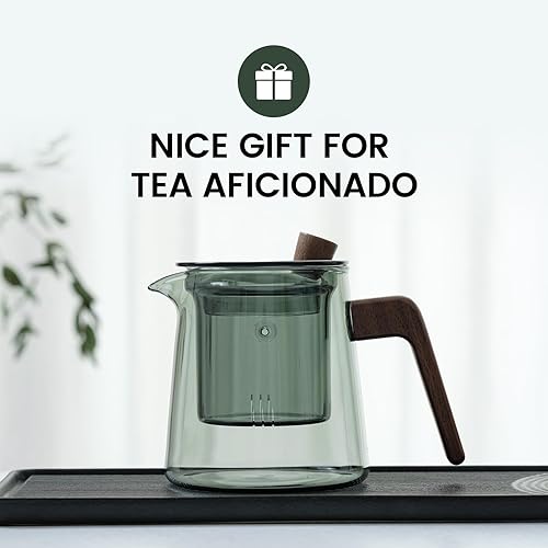 Miniatura 6 de Tea Canyon Tetera de vidrio con infusor de vidrio extraíble, tetera para hojas florecientes y sueltas, tetera de vidrio de borosilicato de 17 oz16.9