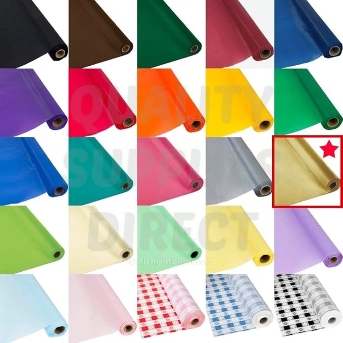 QSD Gold Tablecloth Roll300 Feet Long (26 Diffrent Colors