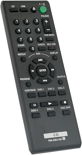Miniatura 2 de Allimity RM-ASU100 RMASU100 - Mando a distancia de repuesto compatible con reproductor de discos compactos Sony CDP-CE500 CDPCE500