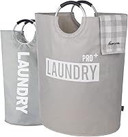 Vista 6 de Caroeas Cesta de lavandería grande Pro de 95 L (13 colores), cesta de lavandería impermeable, bolsa de lavandería con asas acolchadas, cesta de ropa