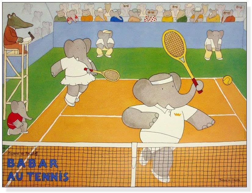Babar en Tennis 1990年 ブリュノフ アートポスター