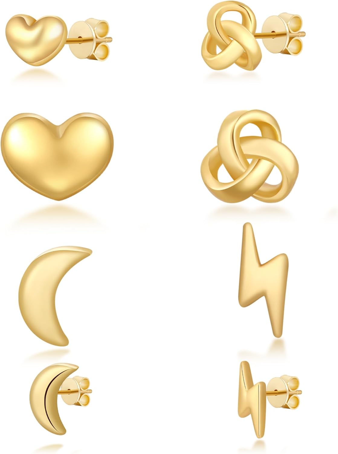 1/3/5 Pairs Small Gold Hoop Earrings for Women,Minimalist Gold Filled cz Huggie Hoop Earrings,S925 18K Gold Plated Hypoallergenic Chunky Hoop Earrings Set for Women - Image 3