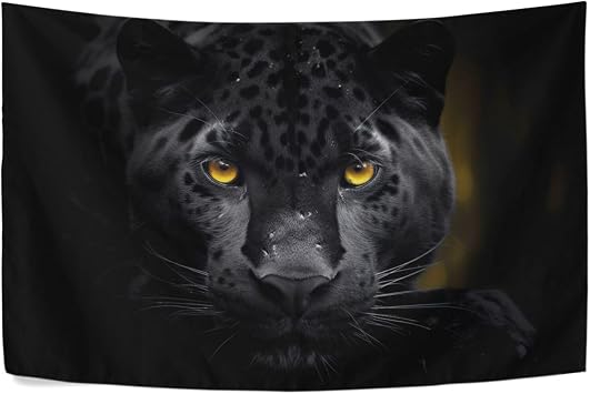 Wajiw Black Panther Tapestry Wall Hanging Art Tapestry Home Decor for Room Table Cloth Bedding Tapestry,60x40In