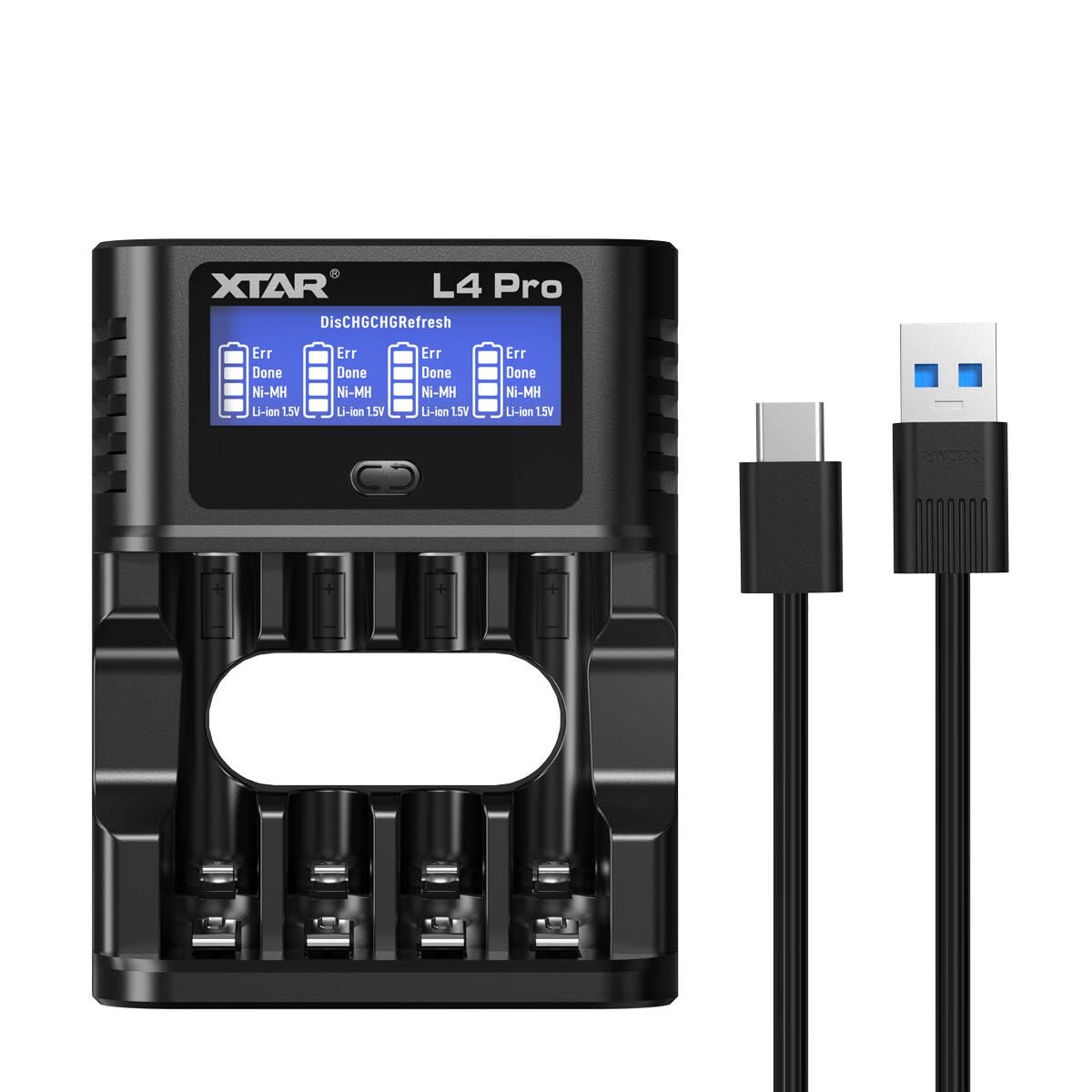 XTAR L4 Pro 充電器 1.5V 単3 単4 リチウム電池と1.2V A…