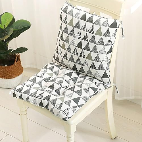 Miniatura 2 de Cojín para silla de respaldo alto, cojines y cojines de silla de alta calidad, cojín de respaldo y asiento con lazos para patio, jardín, oficina en