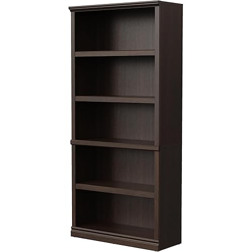 Bookshelf, Open Storage 70 Inch Tall 5 Shelf Bookcase, Floor Standing Bookshelves and Bookcases, Book case for Farmhouse Library Office Bedroom Kids, Dark Cherry - 5 Tier
