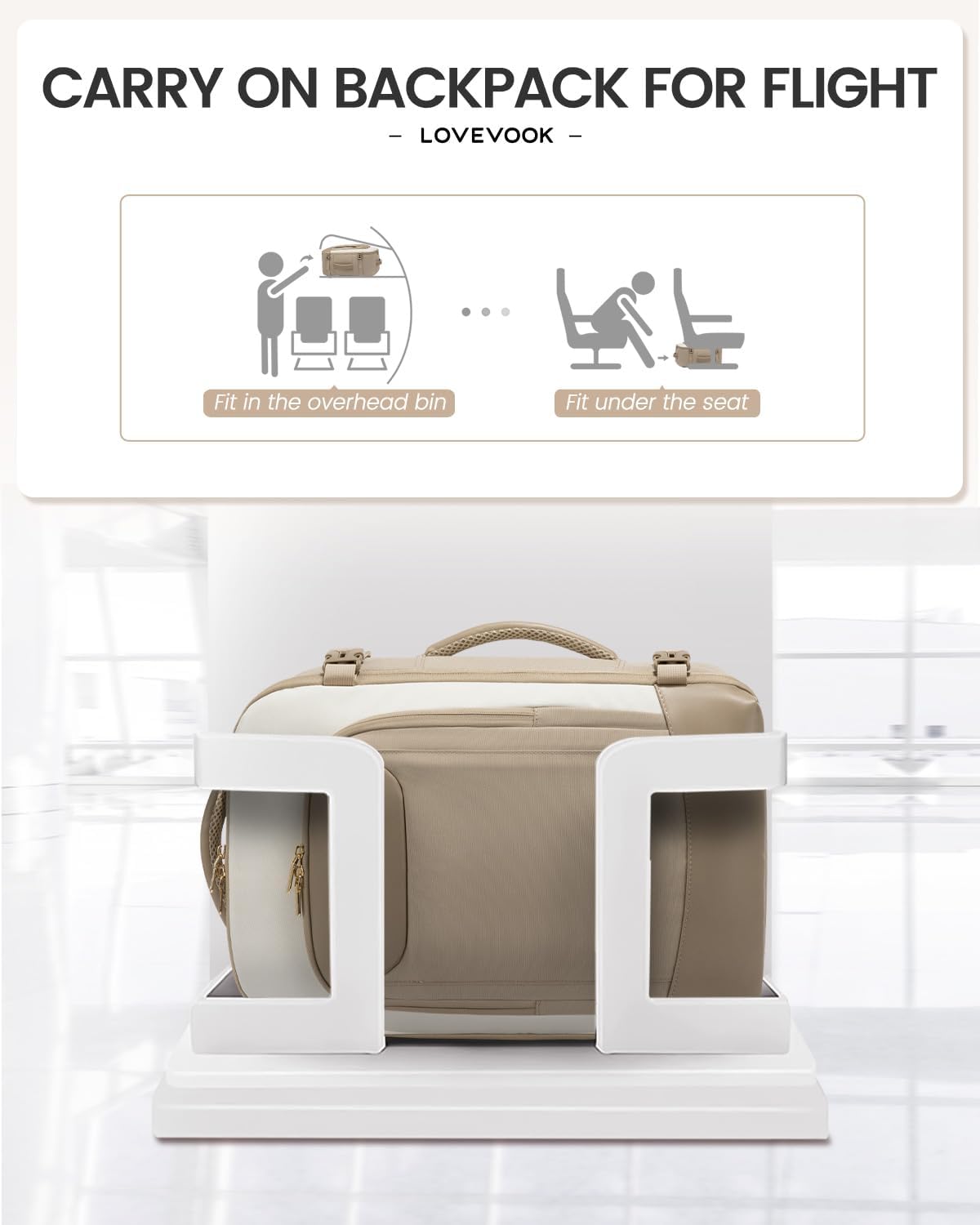 LOVEVOOK 40L Travel Backpack for Women Men, Large Carry on Backpack for Airplanes TSA Personal Item Travel Bag fits 15.6" Laptop, Waterproof Weekender Essentials Airline Approved with 2 Packing Cubes