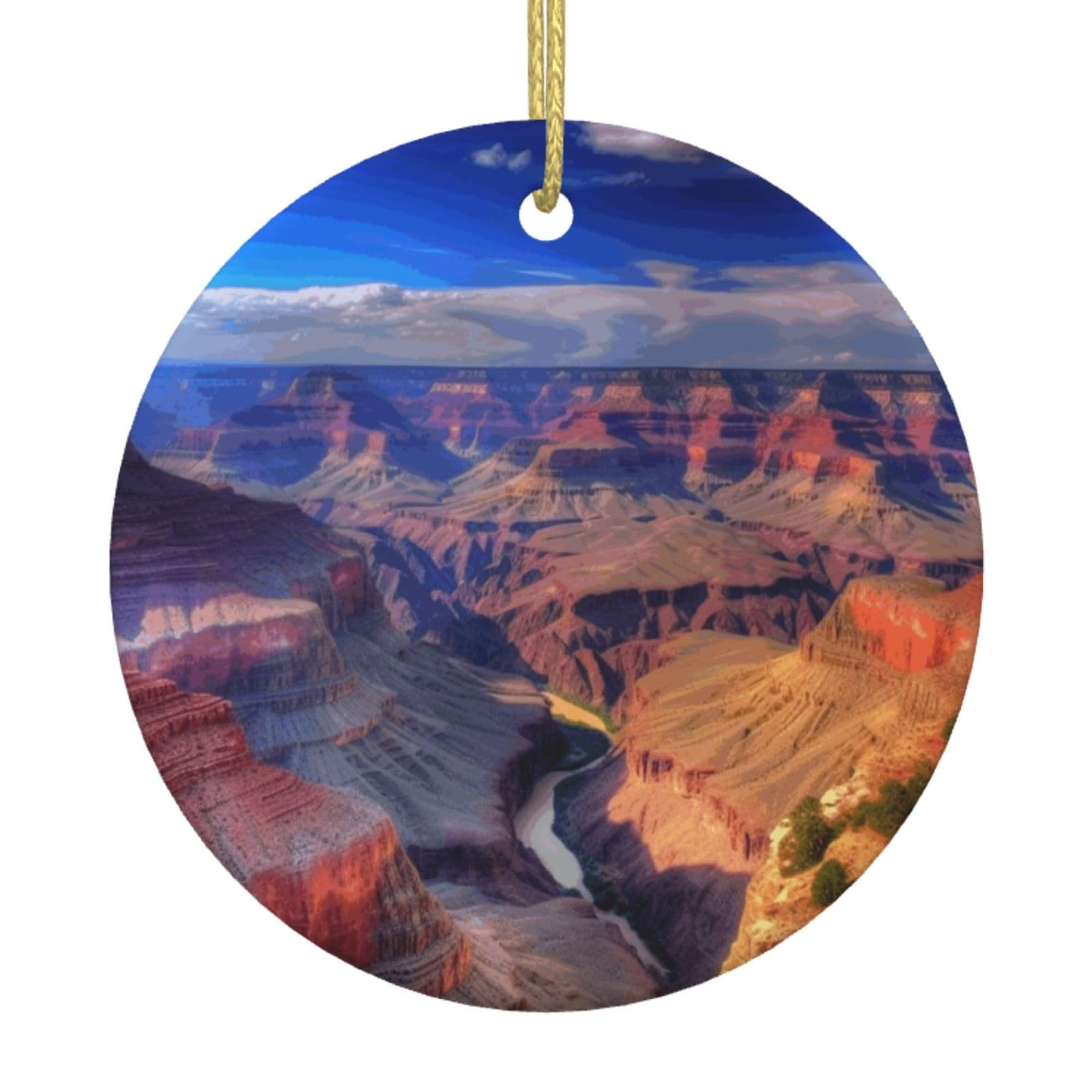 Xopekvlawm Beauty Grand Canyon Christmas Ornaments 2025 Round Ceramic Hanging Ornament Personalized Keepsake Christmas Ornaments For Christmas Tree Party Holiday Decorations Birthday Xmas Gifts