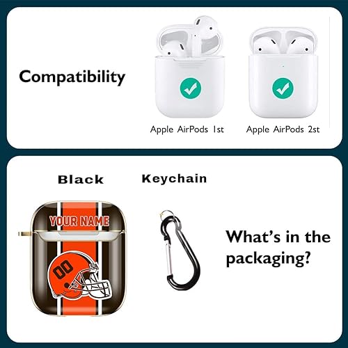 Miniatura 10 de Funda personalizada para AirPods 1 y 2, con nombre y número de San Francisco, regalo personalizado para fanáticos de San Francisco, casco de fútbol,