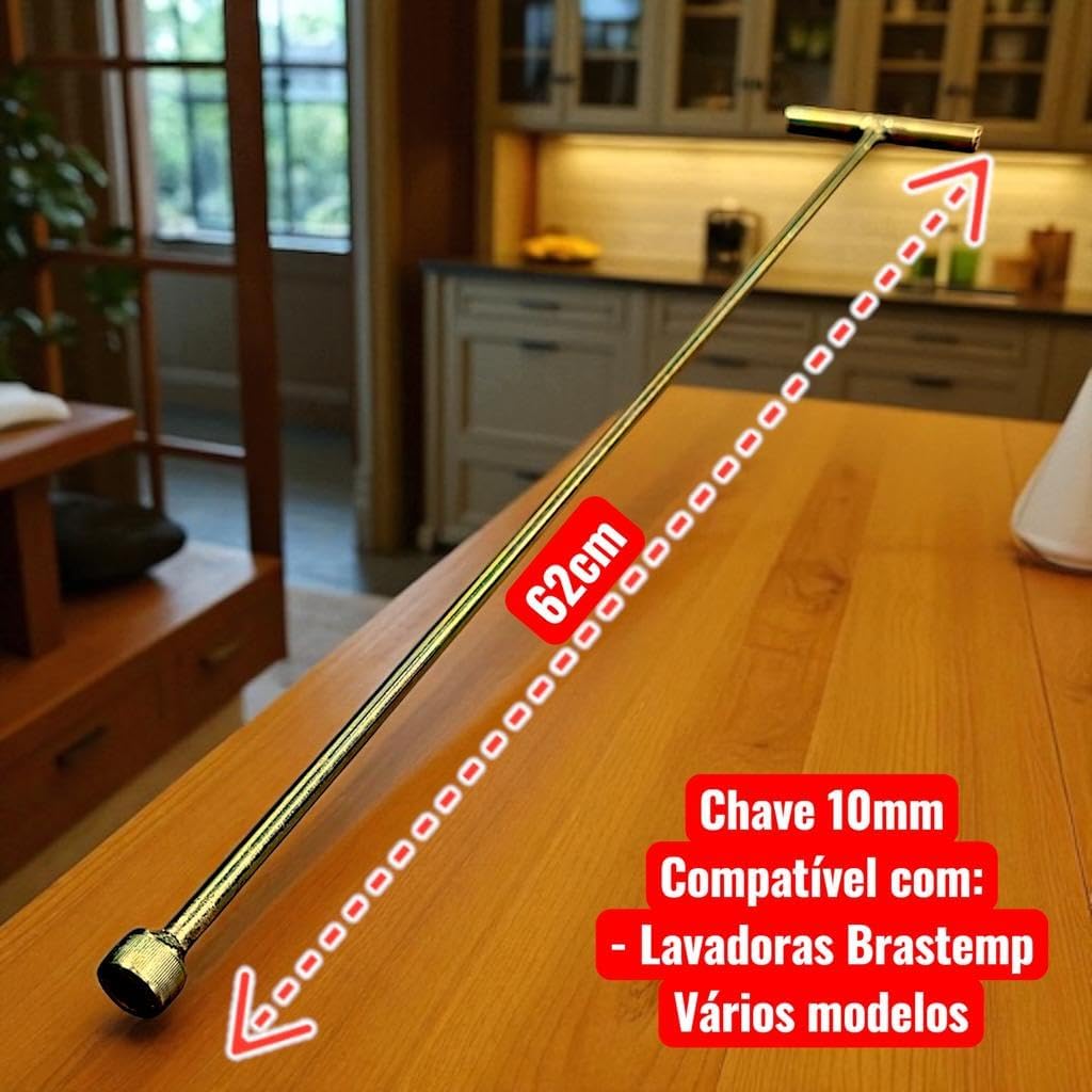 Chave T 10mm Longa Agitador Electrolux 62cm Lm08 Lm06 Lava