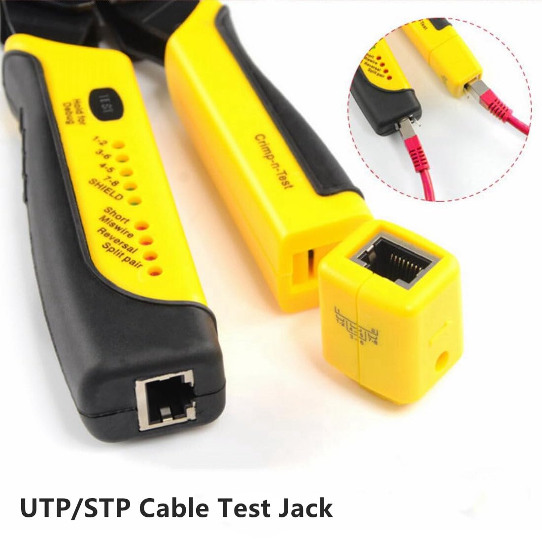 Yankok [Pince à sertir modulaire HT-376] Sertissage RJ45 8P8C RJ12 RJ11 6P6C/4C/2C, RJ10 et RJ9 4P4C/2C Connecteurs Ethernet avec testeur de câble