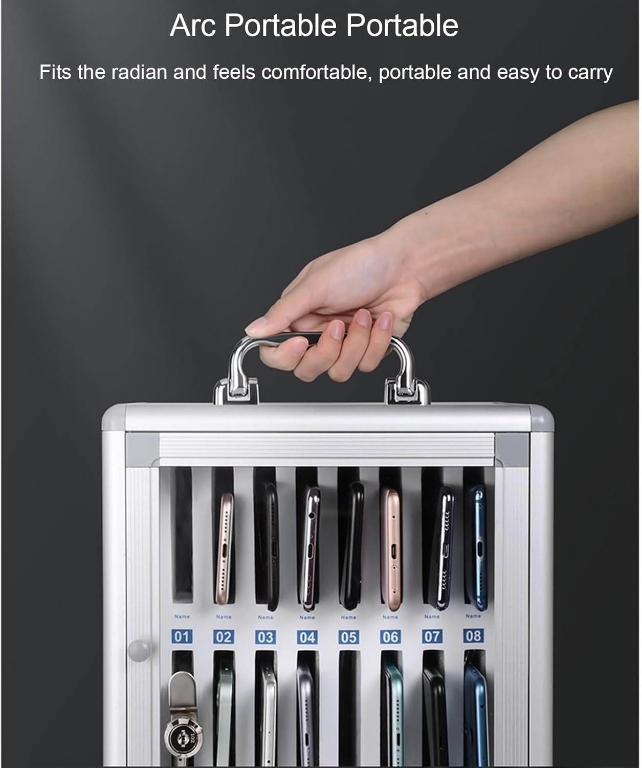 携帯電話充電キャビネット、充電式携帯電話収納ロッカー、 携帯電話充電ステーション収納ボックス、安全な電話キャビネット充電式、学校、図 スマホ 充電  ステーション 【 モバイルロッカー８ AD 】 充電ロッカー コイン式 商業用デジタルサイネージ AndroidOS搭載 最大8 ...