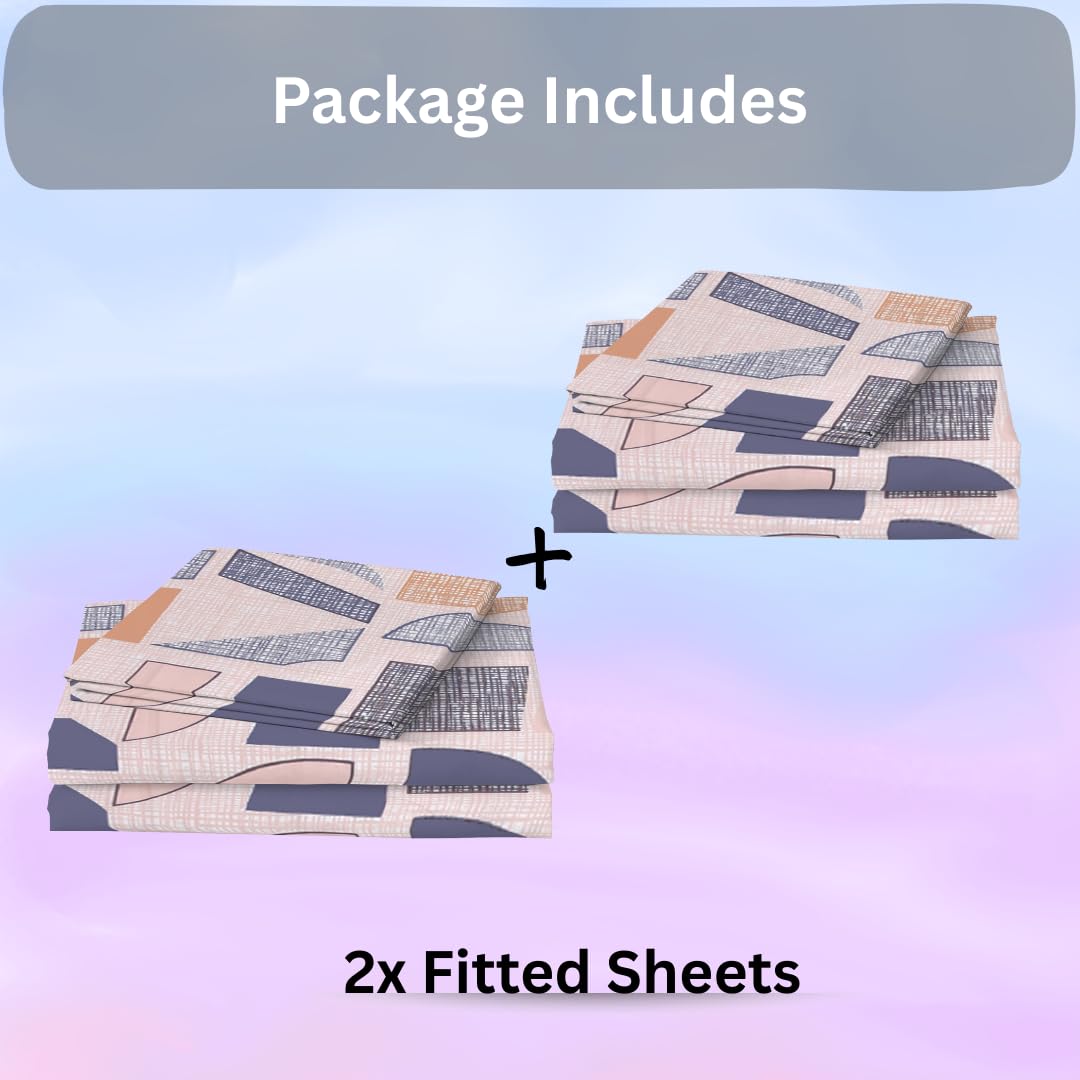 EverSoft Bedding Pack of 2 Single Size Fitted Sheets Premium Extra Deep 35cm Pocket Bed Linen Bottom Floral Printed Mattress Cover Twin Pack - Image 2