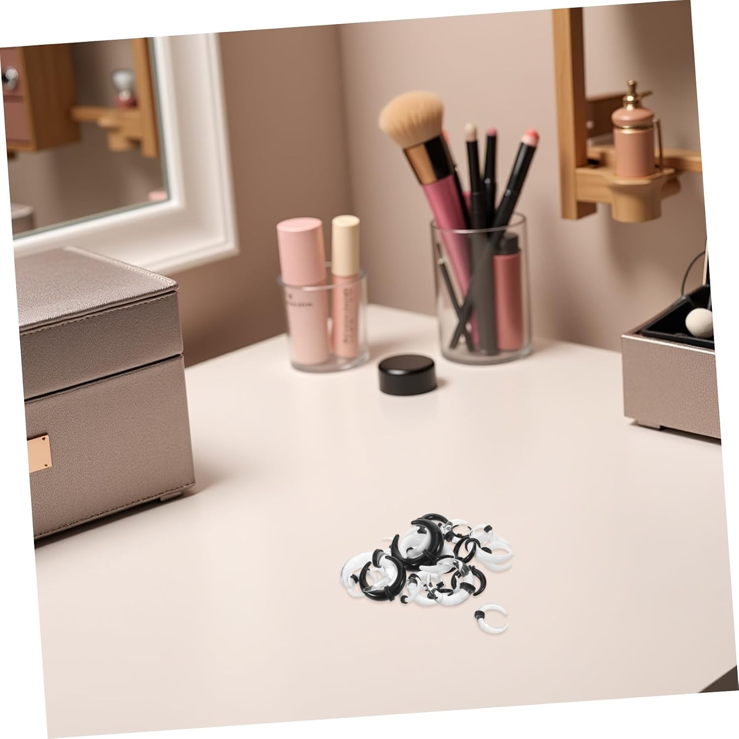 NUOBESTY C Shape Acrylic Septum Stretcher Ring 27pcs for Men Women