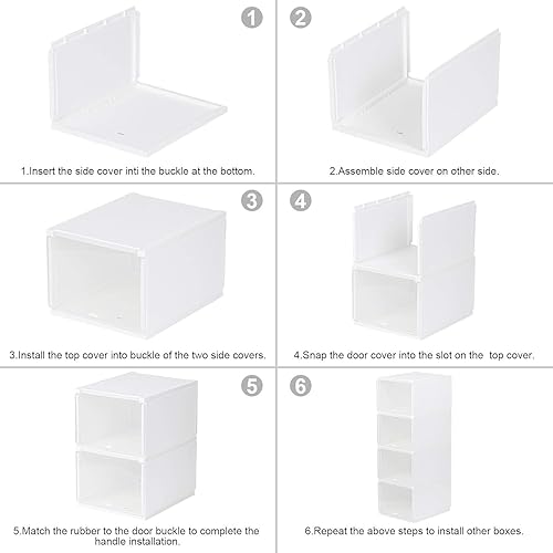 Miniatura 3 de Towallmark Organizador de zapatos, caja de exhibición plegable transparente de zapatillas, material de pp, contenedores de zapatos de acrílico para